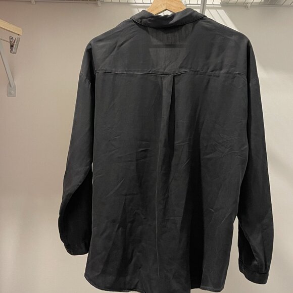 ZARA Z1975 DENIM - 100% Lyocell Button Down Shirt - - Dark Grey - Size S - Picture 2 of 5